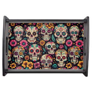 Sugar Skull Blossoms  Serving Tray