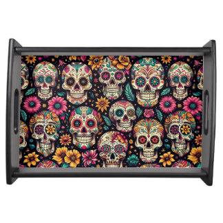 Sugar Skull Blossoms Serving Tray