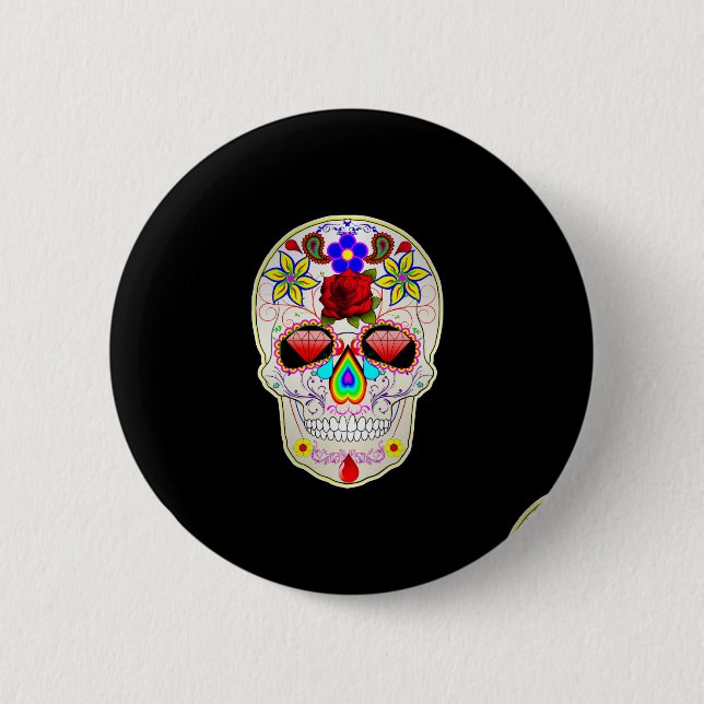 sugar skull button (Front)