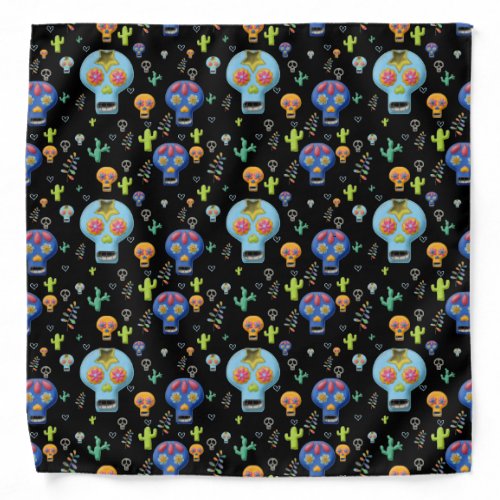 SUGAR SKULL CALAVERA BANDANA