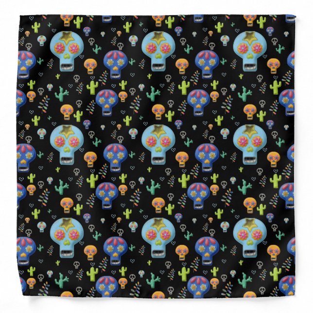 SUGAR SKULL CALAVERA BANDANA (Front)