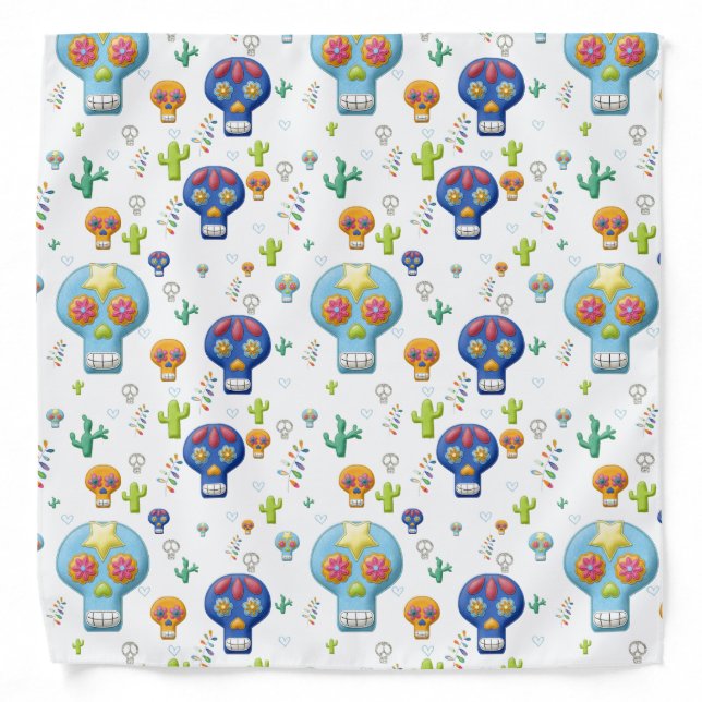 SUGAR SKULL CALAVERA BANDANA (Front)
