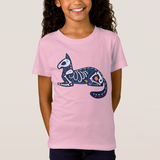 Sugar Skull Calavera Cat II T-Shirt (Front)