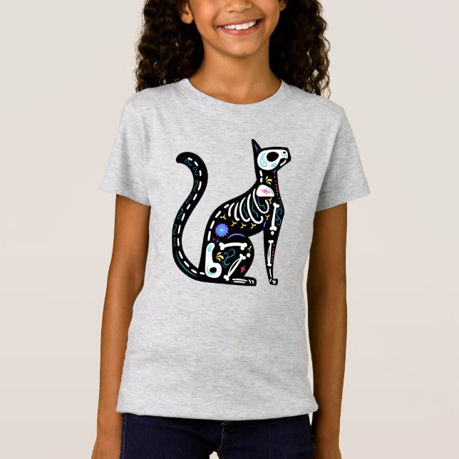 Sugar Skull Calavera Cat III T-Shirt (Front)