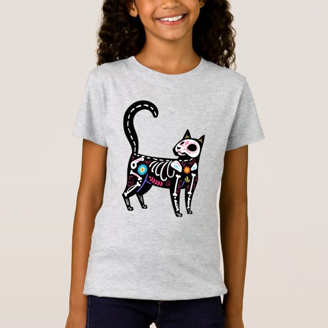 Sugar Skull Calavera Cat IV T-Shirt (Front)