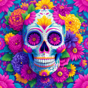 Sugar Skull Calavera Day Of The Dead Ceramic Tile