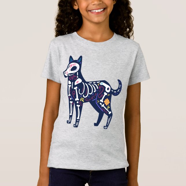 Sugar Skull Calavera Dog II T-Shirt (Front)