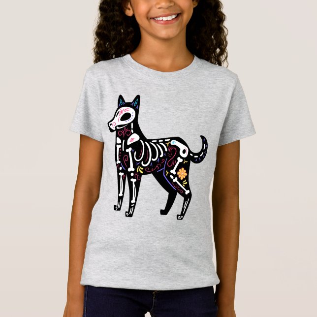 Sugar Skull Calavera Dog II T-Shirt (Front)