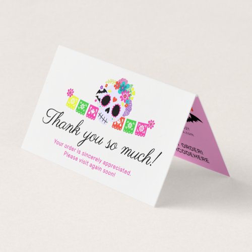 Sugar Skull Calavera Papel Picado Thank You Card