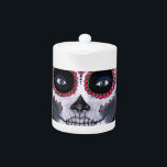 Sugar Skull Candy 2 Teapot<br><div class="desc">Acrylic painting on stretched canvas</div>