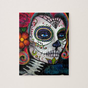 Sugar Skull Candy Jigsaw Puzzle by CLEArtCreation27 at Zazzle