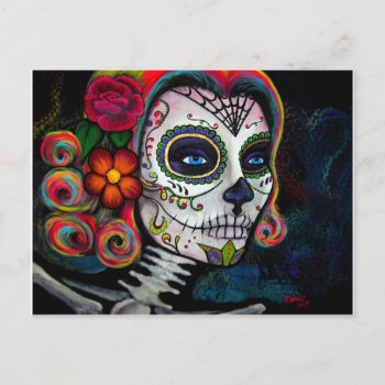 Sugar Skull Candy Postcard by CLEArtCreation27 at Zazzle