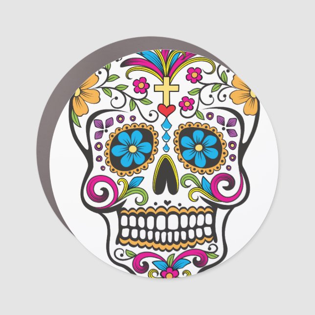 Sugar Skull Car Magnet (Front)