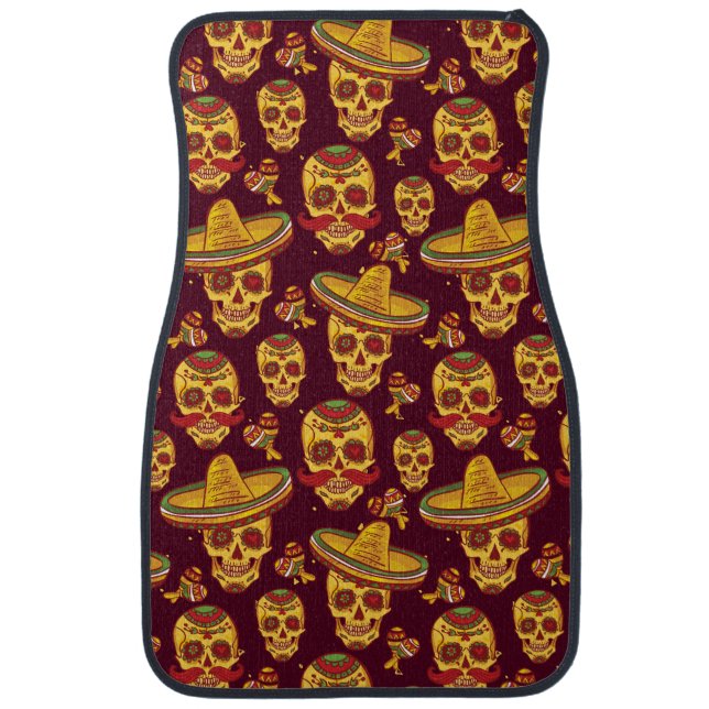 Sugar Skull  Car Mats (Front) (set of 2) (Front)