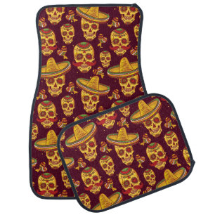 Sugar Skull Car Mats Full Set (set of 4)