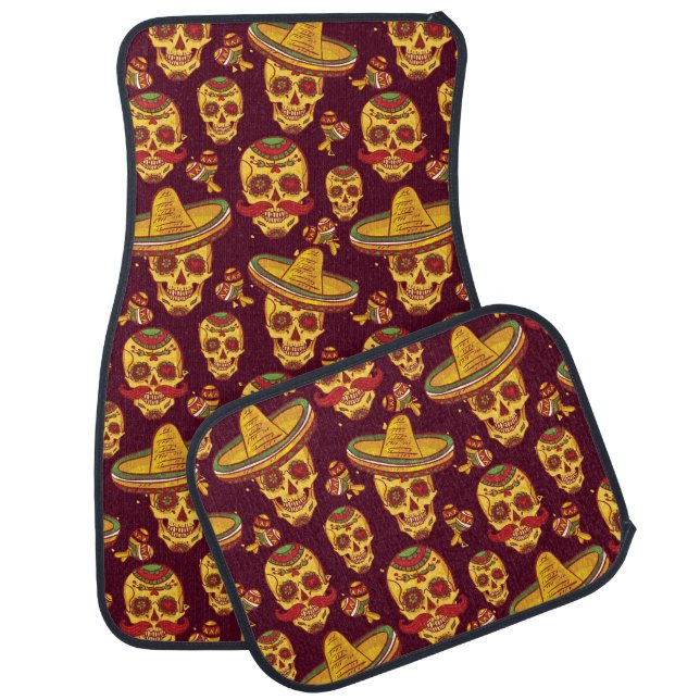 Sugar Skull Car Mats Full Set (set of 4) (Set)