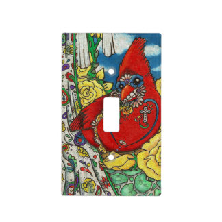 Sugar Skull Cardinal Light Switch Cover