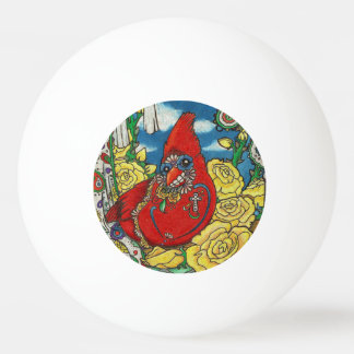 Sugar Skull Cardinal Ping Pong Ball