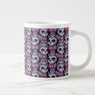 Sugar Skull Cat Pattern Giant Coffee Mug