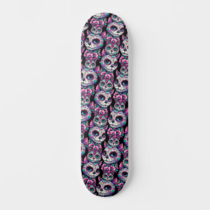 Sugar Skull Cat Pattern Skateboard