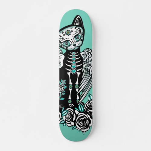 Sugar Skull Cat Skateboard