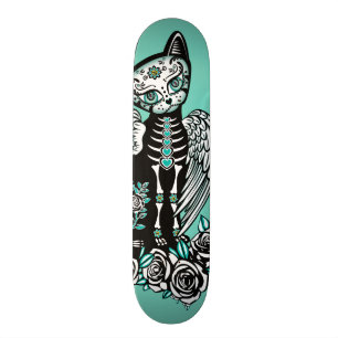 Sugar Skull Cat Skateboard