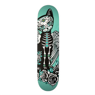 Sugar Skull Cat Skateboard