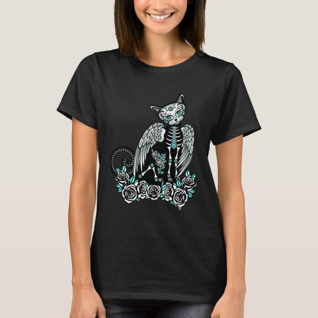 Sugar Skull Cat T-Shirt (Front)