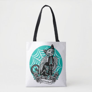 Sugar Skull Cat Tote Bag