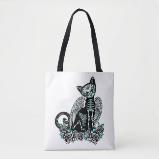 Sugar Skull Cat Tote Bag