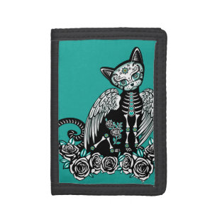Sugar Skull Cat Trifold Wallet