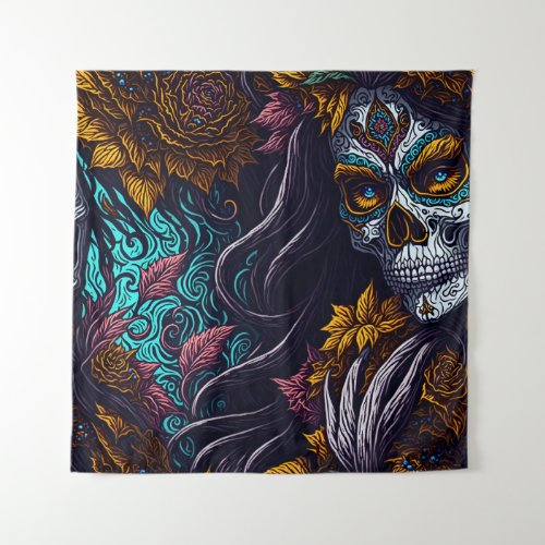 Sugar Skull Catrina Tapestry