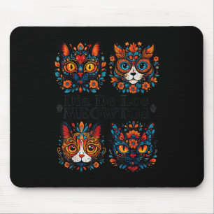 Sugar Skull Cats Dia De Los Meowtos Muertos Day Of Mouse Pad