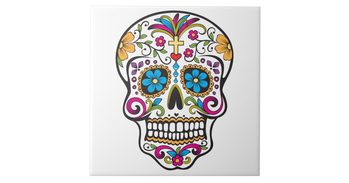 Sugar Skull Ceramic Tile | Zazzle.com