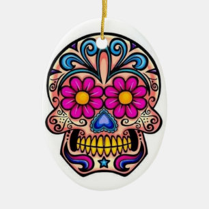 Sugar Skull Christmas Ornament