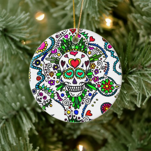 Sugar Skull Christmas Tree Hanging Decoration