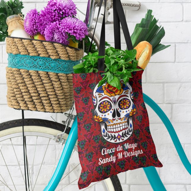 Sugar Skull Cinco de Mayo Add Name All-Over-Print Tote Bag (Sugar Skull Cinco de Mayo Add Name All-Over-Print Tote Bag)