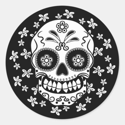 Sugar Skull Classic Round Sticker