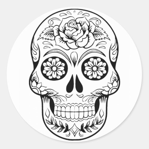 Sugar Skull Classic Round Sticker