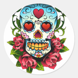 Sugar Skull Classic Round Sticker