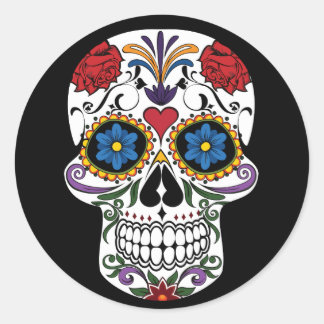 Sugar Skull Classic Round Sticker