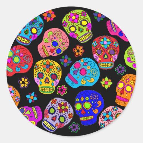 Sugar Skull Classic Round Sticker