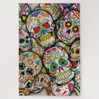 Sugar Skull Collage Jigsaw Puzzle