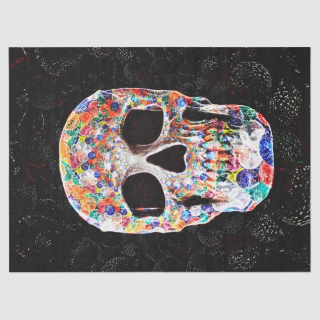 Sugar Skull Colorful  Pop Art Balloons Design Tissue Paper (Front)