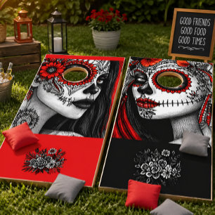 Sugar Skull Cornhole Boards Day of the Dead Set