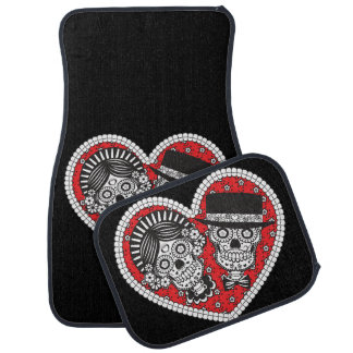 Sugar Skull Couple Car Mat