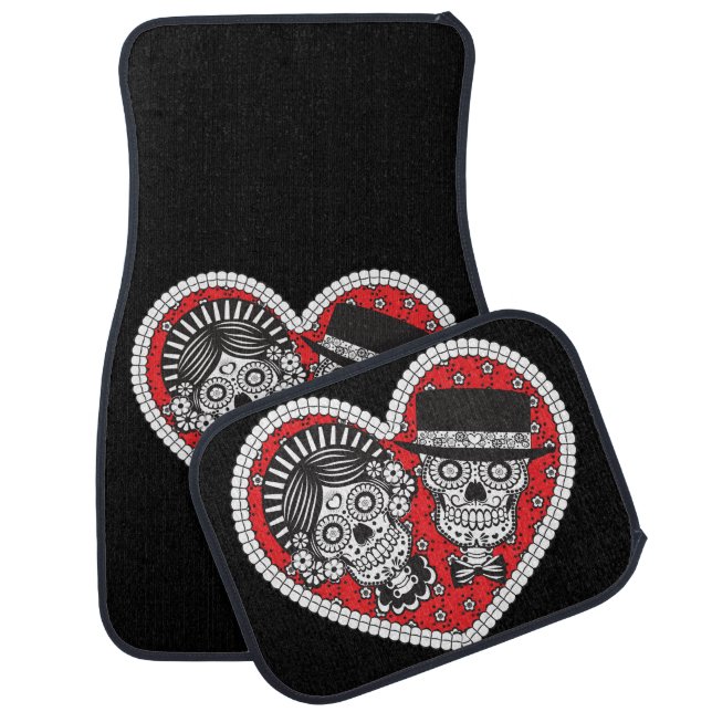 Sugar Skull Couple Car Mat (Set)