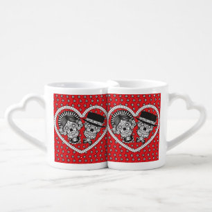 Sugar Skull Couple Coffee Mug Set