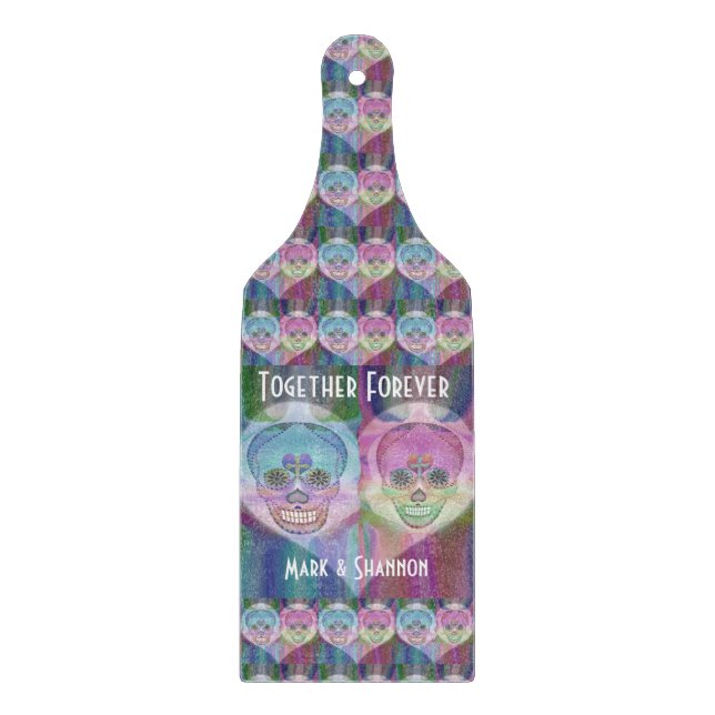 Sugar Skull Couple Cutting Board (Front)
