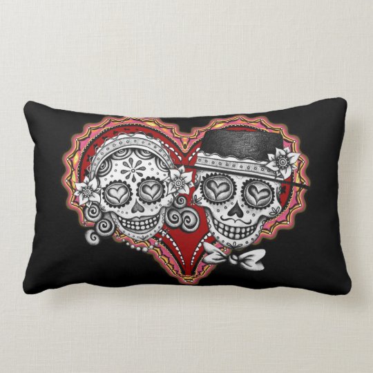 Sugar Skull Couple Day Of The Dead Pillow Zazzle Com